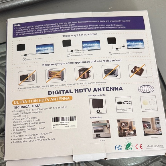 Digital HDTV Antenna - Black - Picture 4 of 7